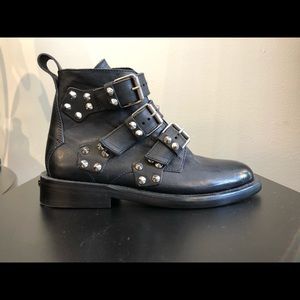 Zadig & Voltaire Navy Blue Studded Boots